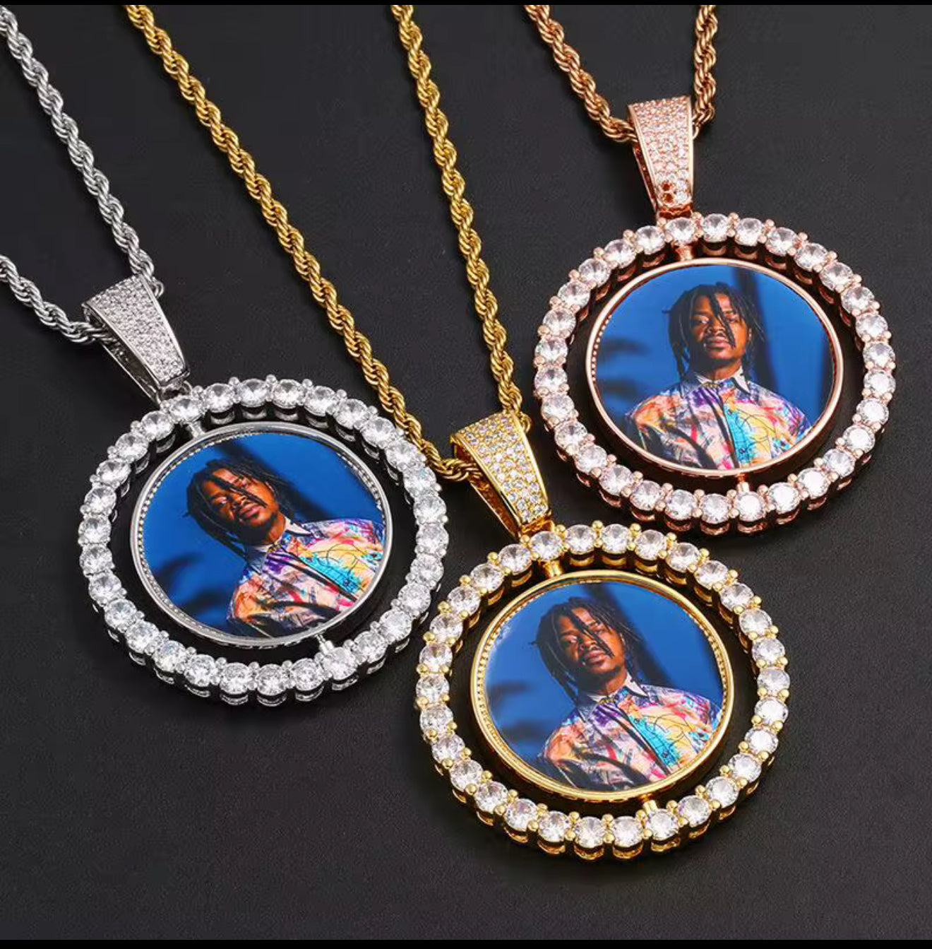Spinning bling necklace blanks