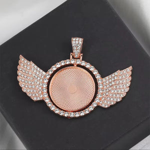 Double sided bling heart necklaces