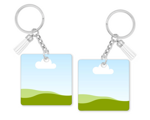 Editable square keychain template