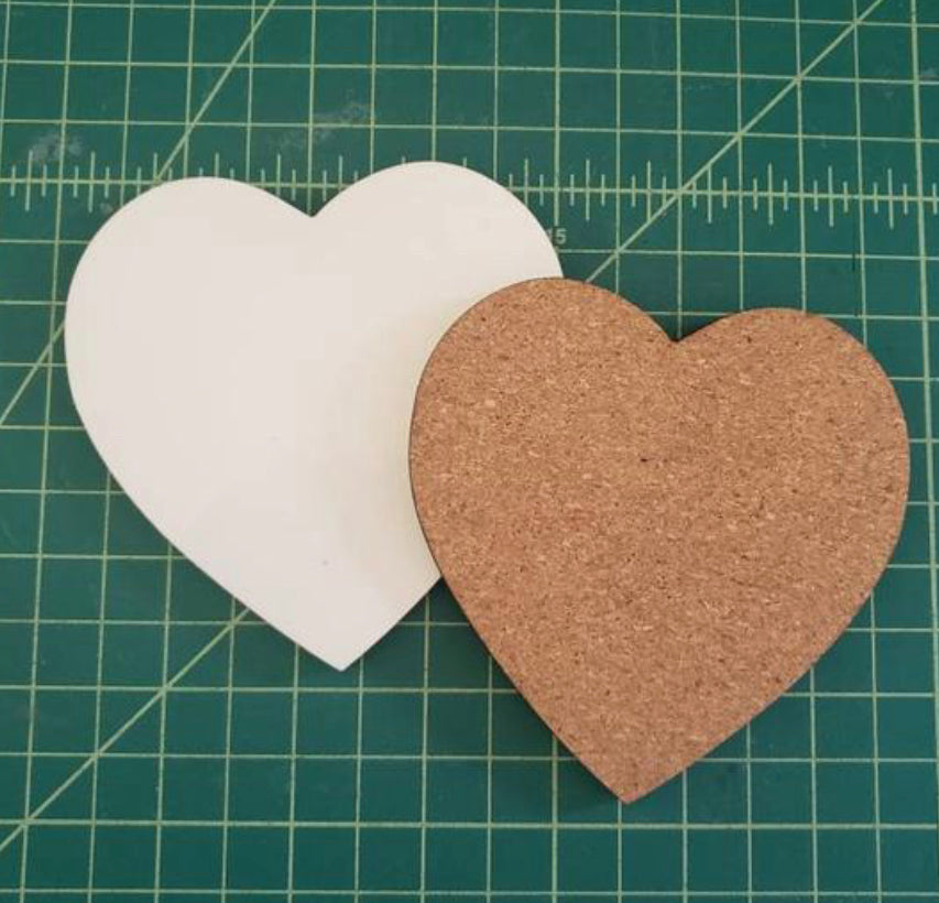 Sublimation Heart shaped coasters